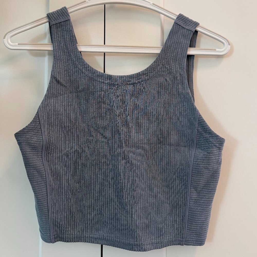 Lululemon Ribbed Softstreme Cropped Tank in Belgian Blue, Size 6